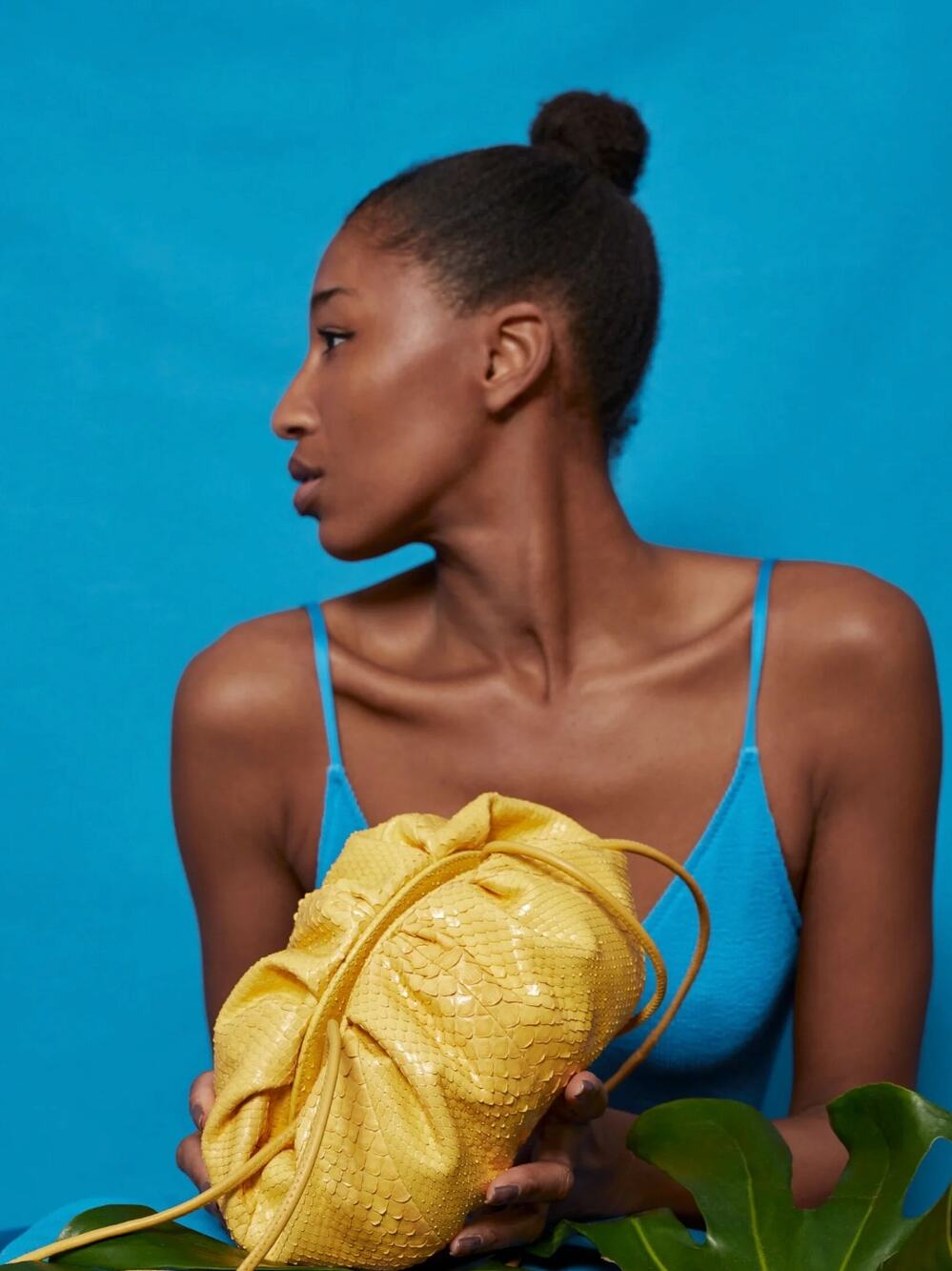 Mis Balinesas Pia Clutch Bag Sunny Yellow Exotic Python Snakeskin Leather SPAIN